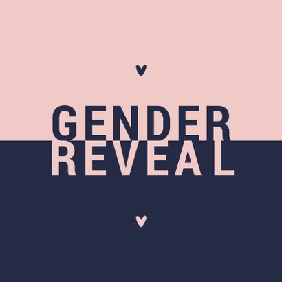 Uitnodiging gender reveal modern typografisch 2