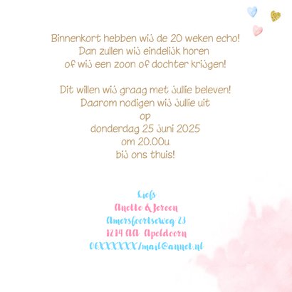 Uitnodiging gender reveal party balonnen 3