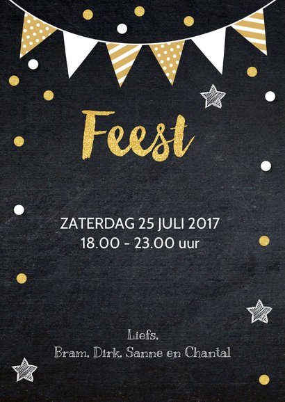 Uitnodiging geslaagd feest foto slinger confetti 3