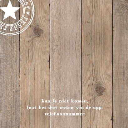 Uitnodiging geslaagd foto houtprint 2