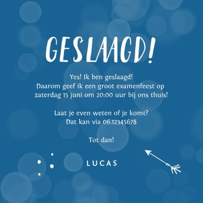 Uitnodiging geslaagd man foto stijlvol blauw 3