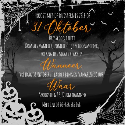 Uitnodiging Halloween Party Dansen In Een Pompoen 3