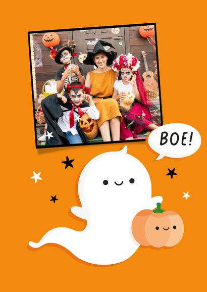 Uitnodiging Halloween party met lief spookje 2