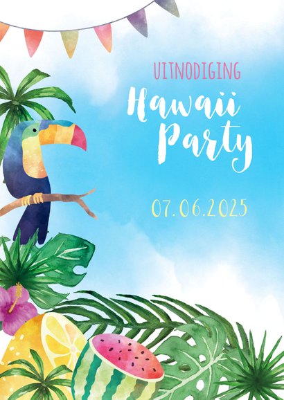 Uitnodiging Hawaii Party 2