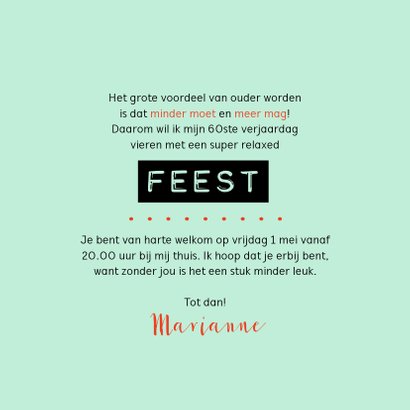Uitnodiging Het feest begint bij 60 3