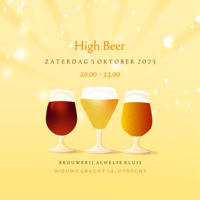 Uitnodiging high beer bierproeverij bruisend speciaal bier 2