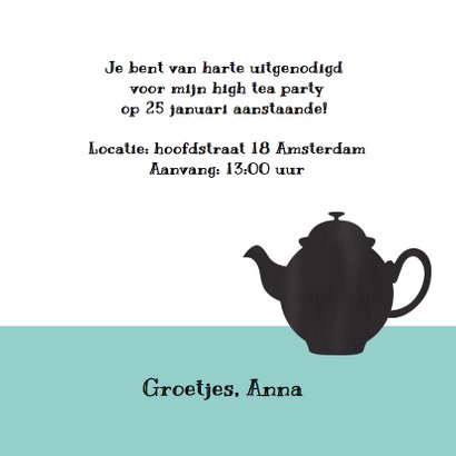 Uitnodiging high tea chalkboard 3