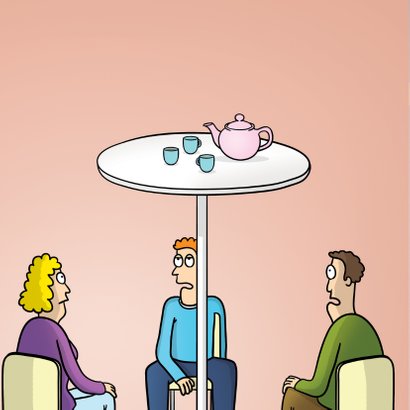 Uitnodiging high tea met grappige cartoon 2