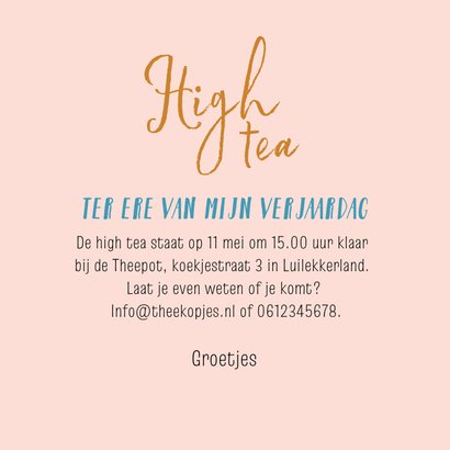 Uitnodiging high tea met theekopjes 3