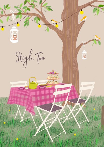 Uitnodiging High Tea tafel onder boom 2