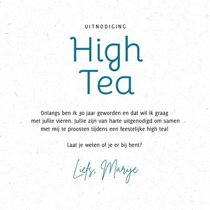 Uitnodiging high tea vrolijke roze illustraties 3