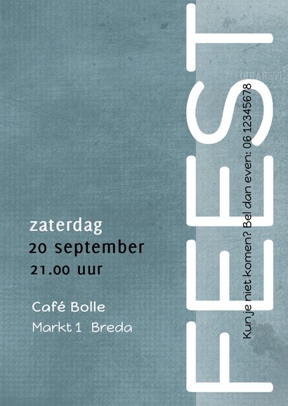 Uitnodiging modern en stoer 40 met foto 3