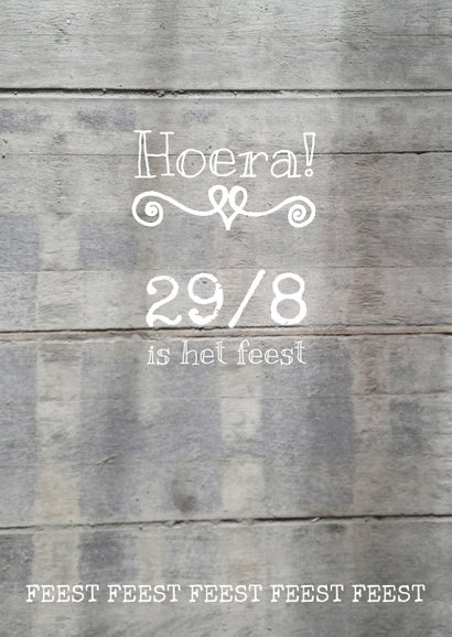 Uitnodiging hip jubileum hout 3