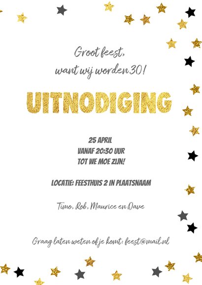 Uitnodiging hippe feestelijke kaart met paal en krijtborden 3