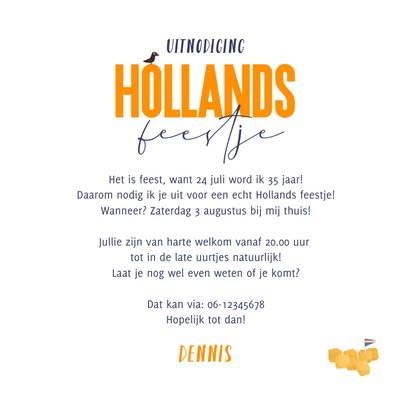 Uitnodiging Hollands feestje thema molen borrel 3