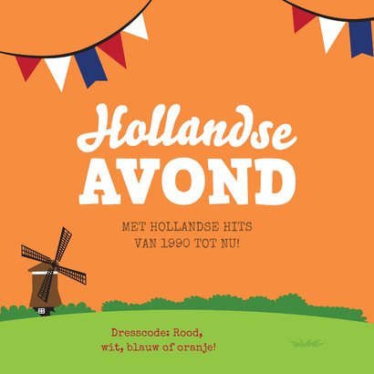 uitvegen calcium In werkelijkheid Uitnodiging Hollandse avond oud Hollands feest | Kaartje2go