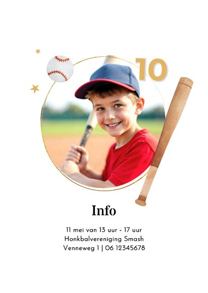 Uitnodiging honkbal feestje game time sport 2