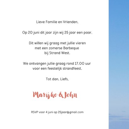 Uitnodiging Houten Wegwijzer blauwe lucht 3