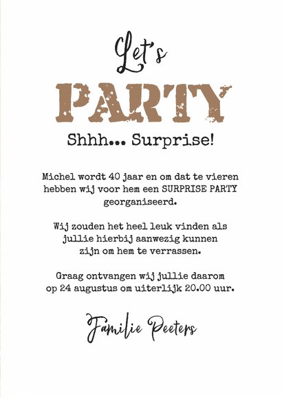 Uitnodiging houtlook verjaardag foto's man feestje party 3