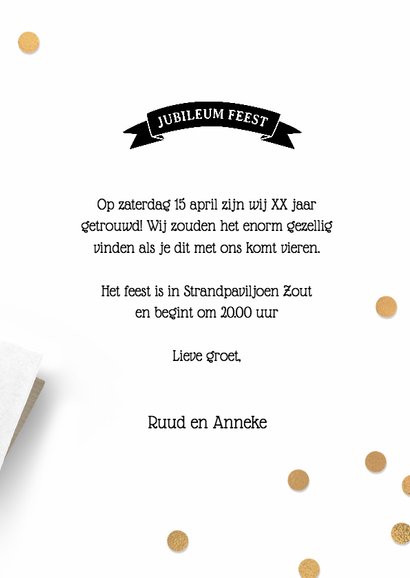 Uitnodiging Huwelijks jubileum label 3