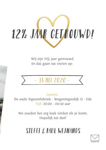 Uitnodiging huwelijksjubileum 12,5 jaar - fotocollage 3