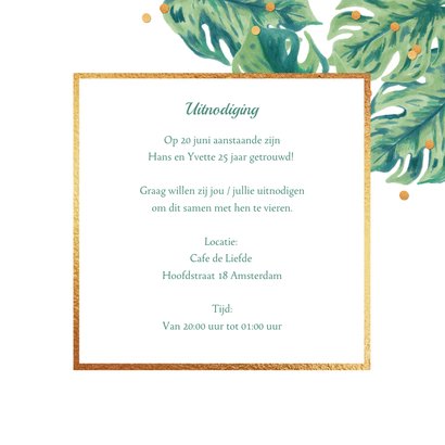 Uitnodiging huwelijksjubileum botanical foto 3