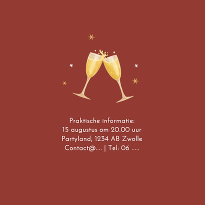 Uitnodiging huwelijksjubileumfeest champagne 25 jaar 2