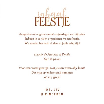 Uitnodiging inhaalfeestje met confetti 3