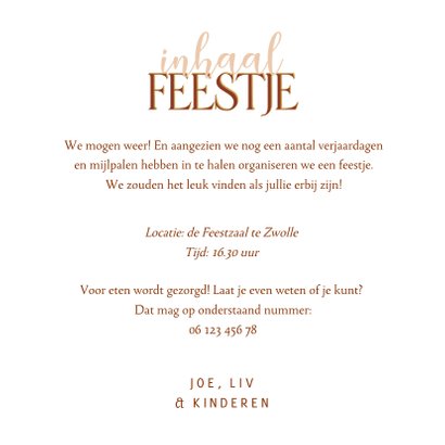 Uitnodiging inhaalfeestje met confetti 3