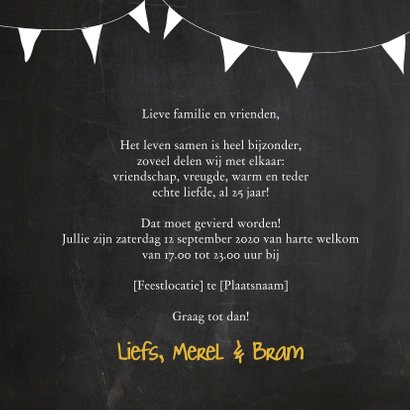 Uitnodiging jubileum ballonnen goud 25 3