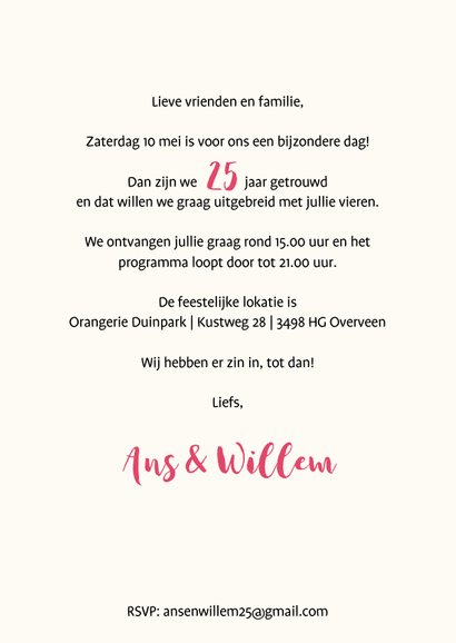 Uitnodiging jubileum botanische wegwijzer bloemen hout 3