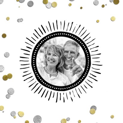 Uitnodiging jubileum confetti ballon 25 zilver 2