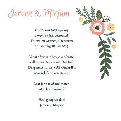 Uitnodiging jubileum hart foto 3