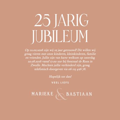 Uitnodiging jubileum typografisch klassiek terra 3