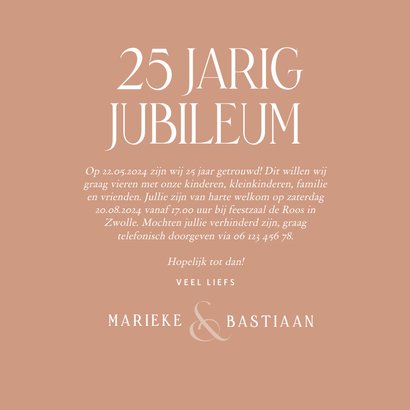 Uitnodiging jubileum typografisch klassiek terra 3