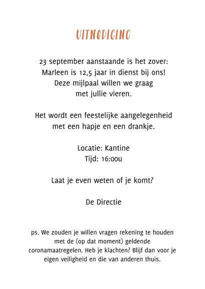 Uitnodiging jubileum werk 3