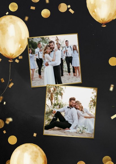 Uitnodiging jubileumfeest goud ballonnen foto's 2