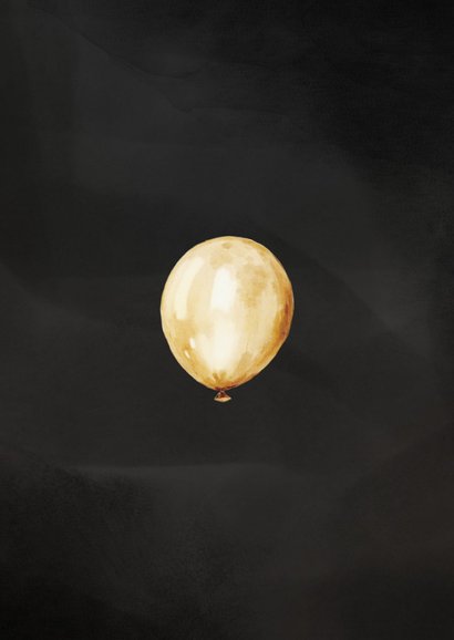 Uitnodiging jubileumfeest goud ballonnen foto's Achterkant