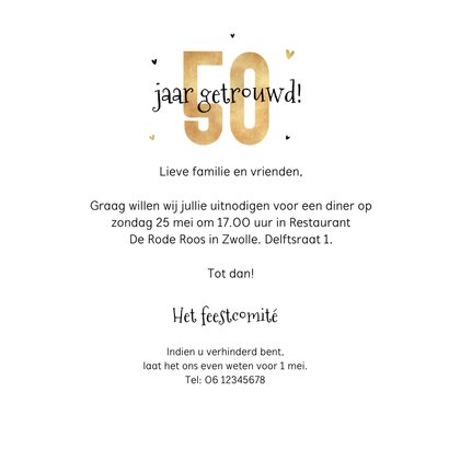 Uitnodiging jubileumfeest humor rollator feest goud 50 3