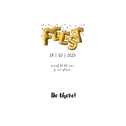 Uitnodiging kaart feestje goud confetti 3