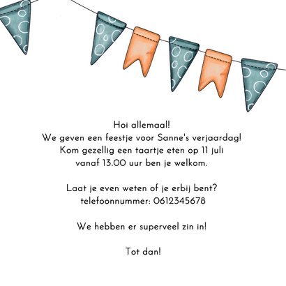 Uitnodiging kat hangt in de slingers 3