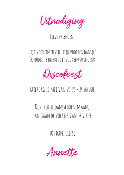Uitnodiging Keep Calm and Let's Party 2 discovloer 3