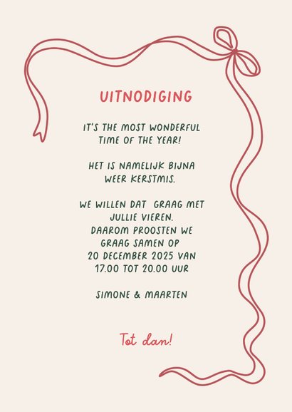 Uitnodiging kerst borrel illustratie doodle cocktails 3