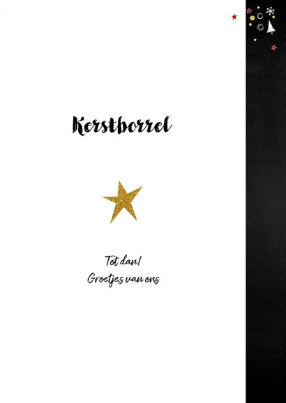 Uitnodiging 'kerst' borrel trendy typografische kaart 3