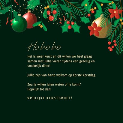 Uitnodiging kerst feestelijk stijlvol uitsnede kerstkrans 3