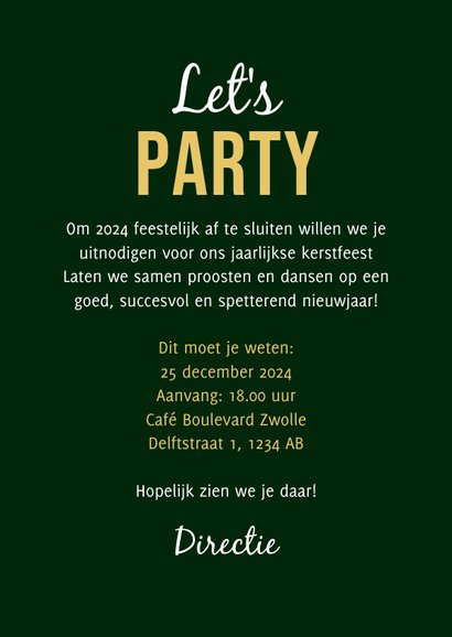 Uitnodiging kerst party zakelijk kerstballen borrel 3