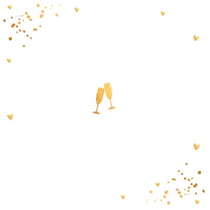 Uitnodiging kerstborrel confetti goudlook 2