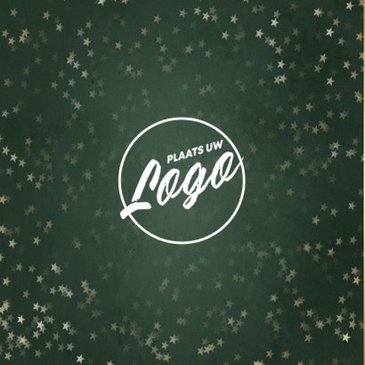 Uitnodiging kerstborrel gouden tekst met sterren 2