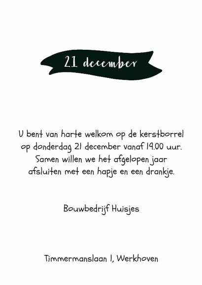 Uitnodiging Kerstborrel "ster" - WW 3