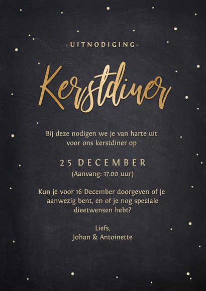 Uitnodiging kerstdiner bestek in kerstboom vorm 3